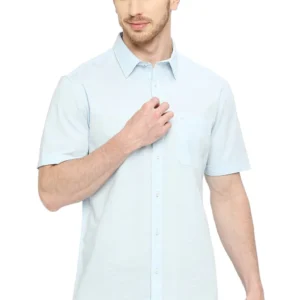 Slim Fit Cotton Slub Halfsleeves Shirt