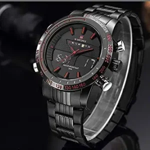 Black Dial Analog-Digital Men’s Timepiece by Lex
