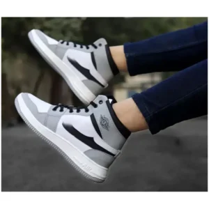 Men’s Lace-Up Synthetic Running Shoes for Gym Workouts