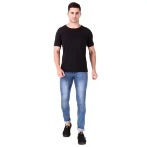 Slim Fit Men’s Stretchable Blue Denim Mid Rise Jeans