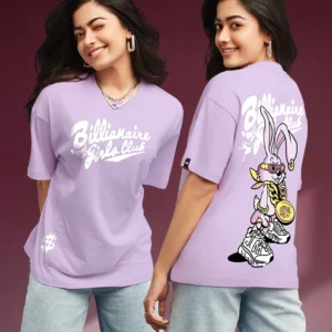 Purple Billionaire Girls Club Graphic Printed Oversized T-shirt M Size